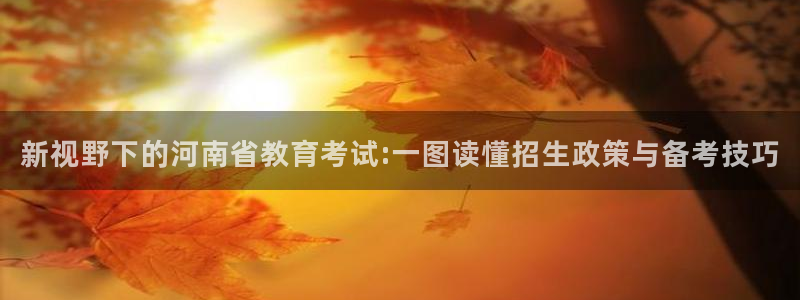 兰山新航线娱乐：新视野下的河南省教育考试:一图读懂招生政策与