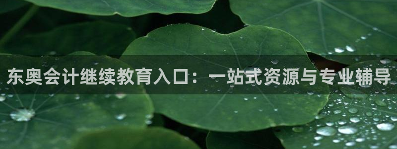 新航娱乐平台登录蒋渭水：东奥会计继续教育入口：一站式资源与专